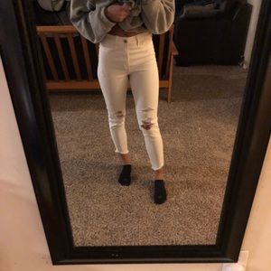 White ripped jeans